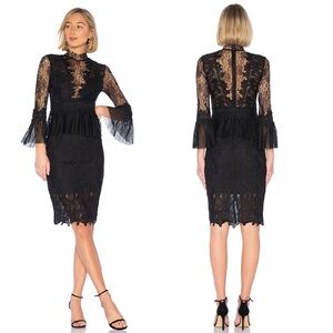 Bardot Black Lace Victorian Frankie Dress Size Large